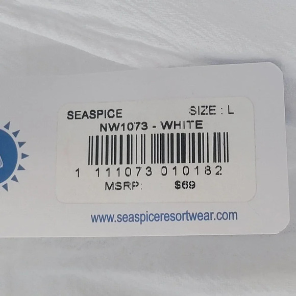Seaspice Women's White Cotton Cover-Up Dress Size Large - Picture 8 of 9